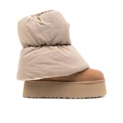 UGG Klassisk Mini Dipper Puffer Plattform Boot Beige, Dam