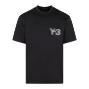 Y-3 Reflekterande Logo Oversized Bomull T-shirt Black, Herr