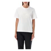 Burberry Elegant Bomull T-shirt med Ikoniskt Logotyp White, Dam