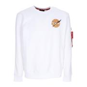 Alpha Industries Nasa Davinci Vit Crewneck Sweatshirt White, Herr