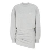 The Attico Grå Bomulls Sweatshirt Klänning med Logo Gray, Dam