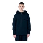 Dries Van Noten Huvad bomull zip-up skjorta Black, Herr