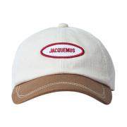 Jacquemus Gelato Cap med Logo Motif White, Herr