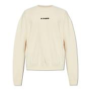 Jil Sander Sweatshirt med logotyp Beige, Herr