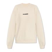 Jil Sander Sweatshirt med logotyp Beige, Dam