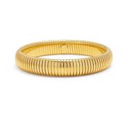 Nialaya 12mm Women's Gold Stretch Bangle Yellow, Dam