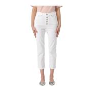 Dondup Lös passform stretch bomull jeans White, Dam