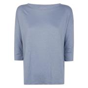 Majestic Filatures Stilren Boat Neck Sweater Blue, Dam