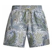 Etro Blå Paisley Badshorts Blue, Herr