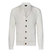 Tom Ford Vit Stickat Tröja Elegant Shawl Revers White, Herr