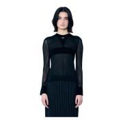 Jean Paul Gaultier Sweater med logomotiv Black, Dam