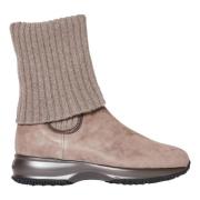 Hogan Snygga Beige Ankelboots Beige, Dam