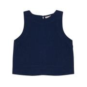 The New Society Hera Kvinna Top Navy Black, Dam