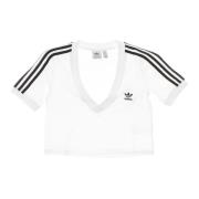 Adidas Klassisk Cropped Tee med AVA Ringning White, Dam