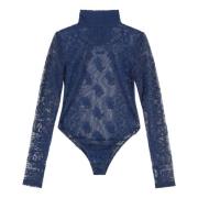 Rhude Keyhole Tulle Bodysuit Blue, Dam