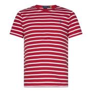 Polo Ralph Lauren Röd Randig T-shirt med Pony Brodyr Red, Herr