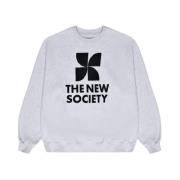 The New Society Mykonos Woman Sweatshirt Navy Gray, Dam