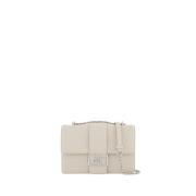 Armani Exchange Beige Handväska med Svarta Läderdetaljer Beige, Dam