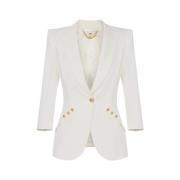 Elisabetta Franchi Ivory Jackor med Gyllene Knappar Beige, Dam