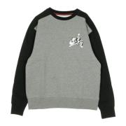 Jordan Klassisk Carbon Crewneck Sweatshirt i Svart Multicolor, Herr