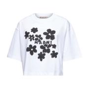 Marni Daisy Garden Print T-shirts och Polos White, Dam