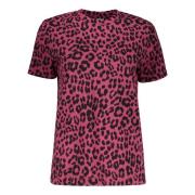 Kenzo Leopardtryck Bomull T-shirt Pink, Dam