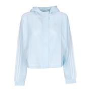 Adidas Blå Seersucker Tracktop Jacka med Huva Blue, Dam