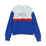 Fila Lätt Crewneck Sweatshirt i Bright White/Lapis Blue/True Red Multi...