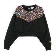 Nike Blommig Cropped Crew Neck Sweatshirt Multicolor, Dam