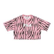 Fila Peony All Over Cropped Tee Pink, Dam