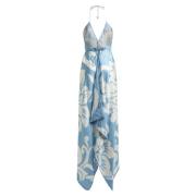 Etro Blommig Paisley Print V-ringad Klänning Blue, Dam