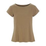 Bitte Kai Rand Ribbstickad T-shirt Nutmeg Beige Brown, Dam