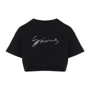 Givenchy Cropped T-Shirt Black, Dam