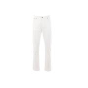 Ermenegildo Zegna Vita Slim-Fit Jeans med Läderlogo White, Herr