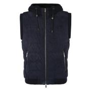 Moorer Gåsdun huva bodywarmer Blue, Herr