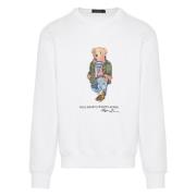 Polo Ralph Lauren Broderad 'Polo Bear' Sweatshirt White, Herr