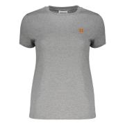 Kenzo Bomull T-shirt med Front Patch Gray, Dam