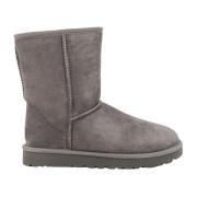 UGG Korta mocka ankelboots med fejkpäls Gray, Dam