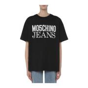 Moschino Bomull T-shirt Black, Dam