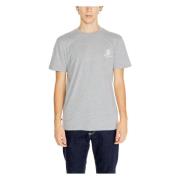 Aquascutum Grå Bomull T-shirt Rund Hals Korta ärmar Gray, Herr