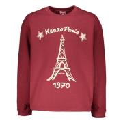 Kenzo Bomull crew-neck sweatshirt med brodyr Red, Herr