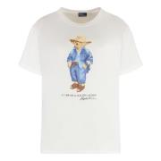 Polo Ralph Lauren Ribbad crew-neck bomull T-shirt Beige, Dam