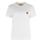 Kenzo Räfflad krage bomull crew-neck T-shirt White, Dam