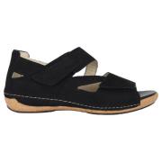 Waldläufer Bekväm bred passform sandal - Svart Black, Dam