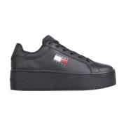 Tommy Jeans Svarta Flatform Sneakers för Kvinnor Black, Dam