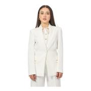 Gaëlle Paris Vit jacka med gyllene accessoarer White, Dam