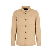 Barbour Beige Bomullsjacka med Knappar och Fickor Beige, Herr