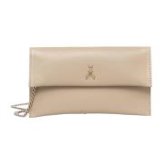 Patrizia Pepe Beige Fly Pochette med Kedja Rem Beige, Dam