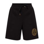 Versace Jeans Couture Shorts med broderad logotyp Black, Dam