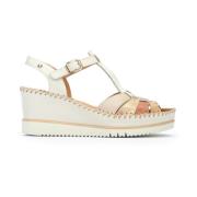 Pikolinos Off white kilklack lädersandal Beige, Dam